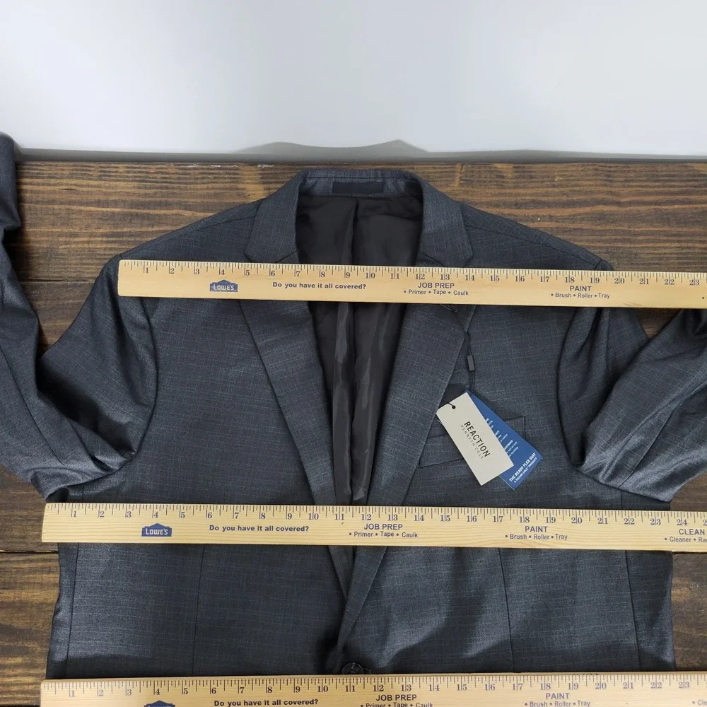 Kenneth Cole Reaction‎ Men's Sport Coat Blazer Gun Metal Techni-Cole 48R NEW